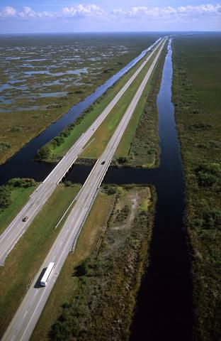 Interstate 75 and "Alligator Alley" in the Florida Everglades